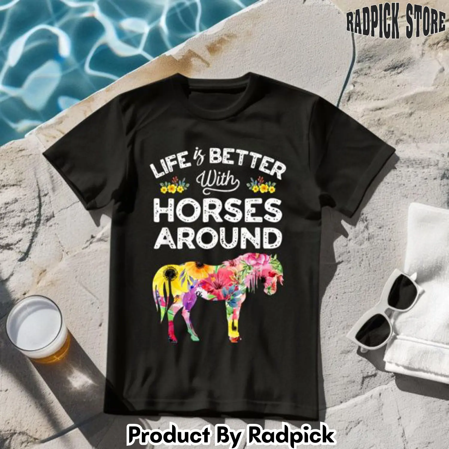 Life is better with horses around farmer tshirt rp2639287